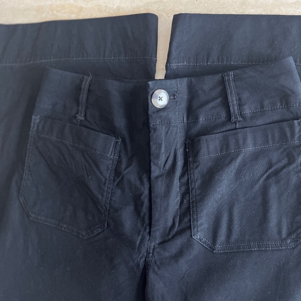 Anthropologie Maeve The Colette Black Wide-Leg Crop Pants Size 28 High-Rise
